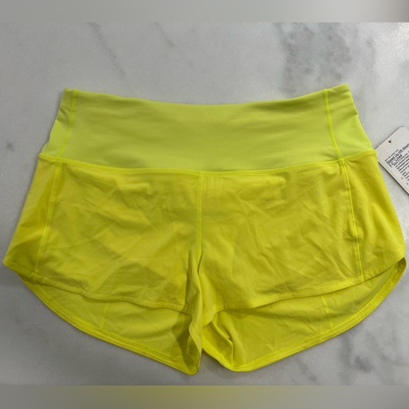 NWT Lululemon Electric Lemon Speed Up HR Short 2.5 Lined size 10 - Picture 2 of 6